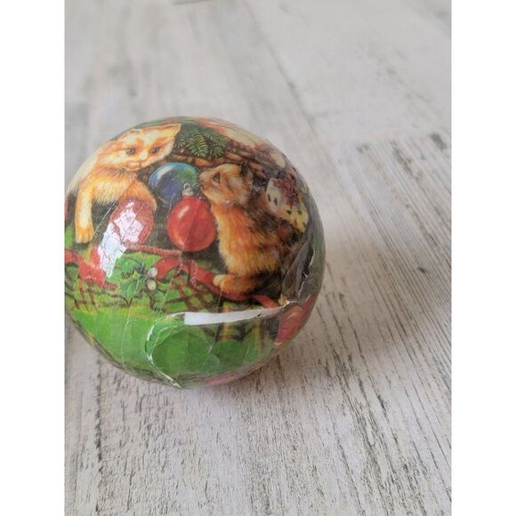 Christmas kitten cats AS IS ball ornament Xmas - Picture 3 of 11